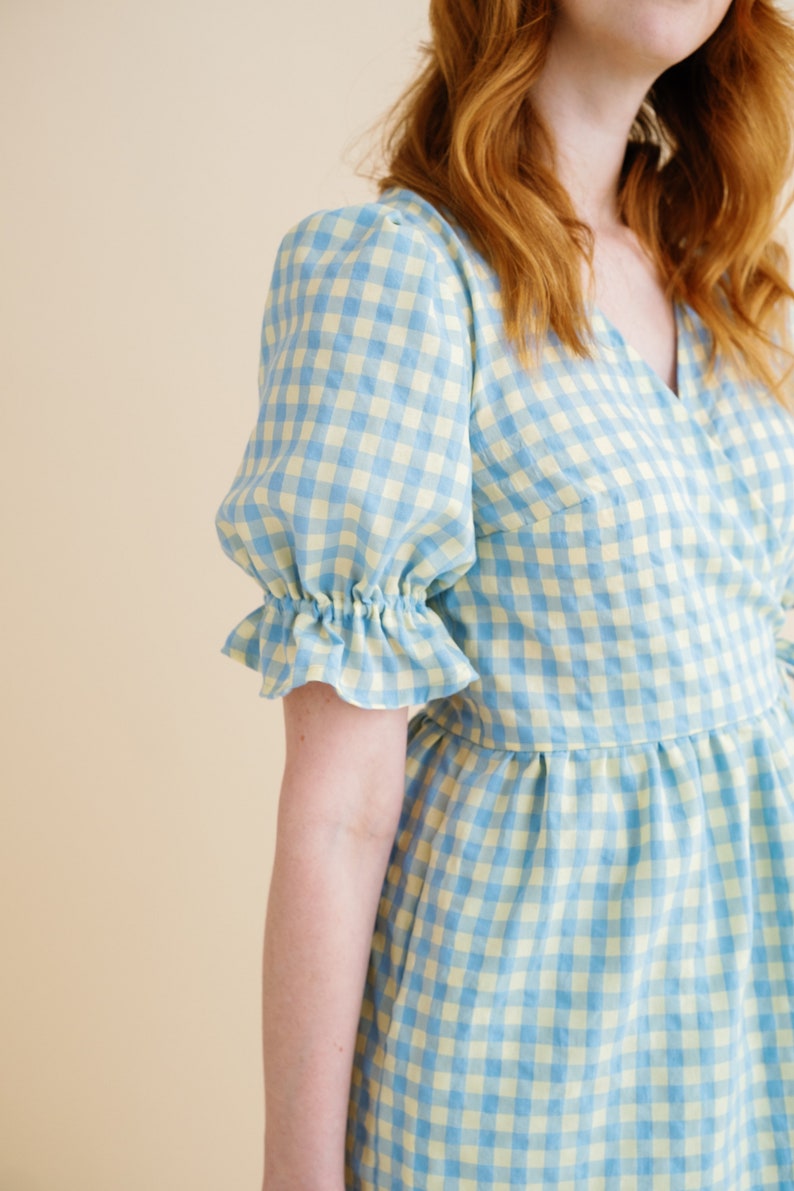 The Alma gingham wrap dress image 7