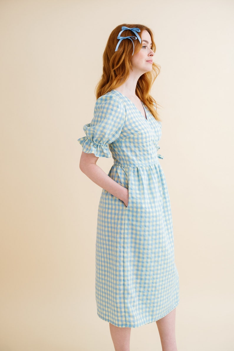 The Alma gingham wrap dress image 9