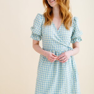 The Alma gingham wrap dress image 2