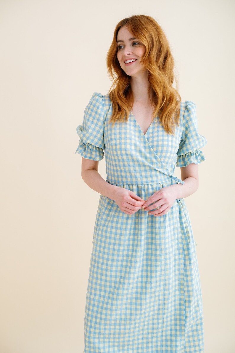 The Alma gingham wrap dress image 2