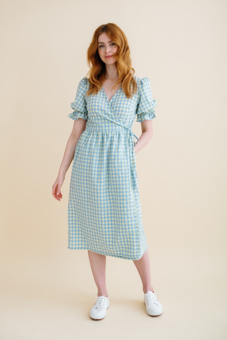 The Alma gingham wrap dress image 1