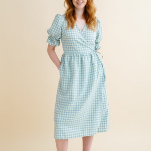 The Alma gingham wrap dress image 4