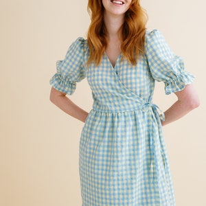 The Alma gingham wrap dress image 8