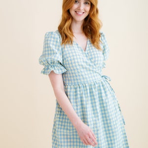 The Alma gingham wrap dress image 5