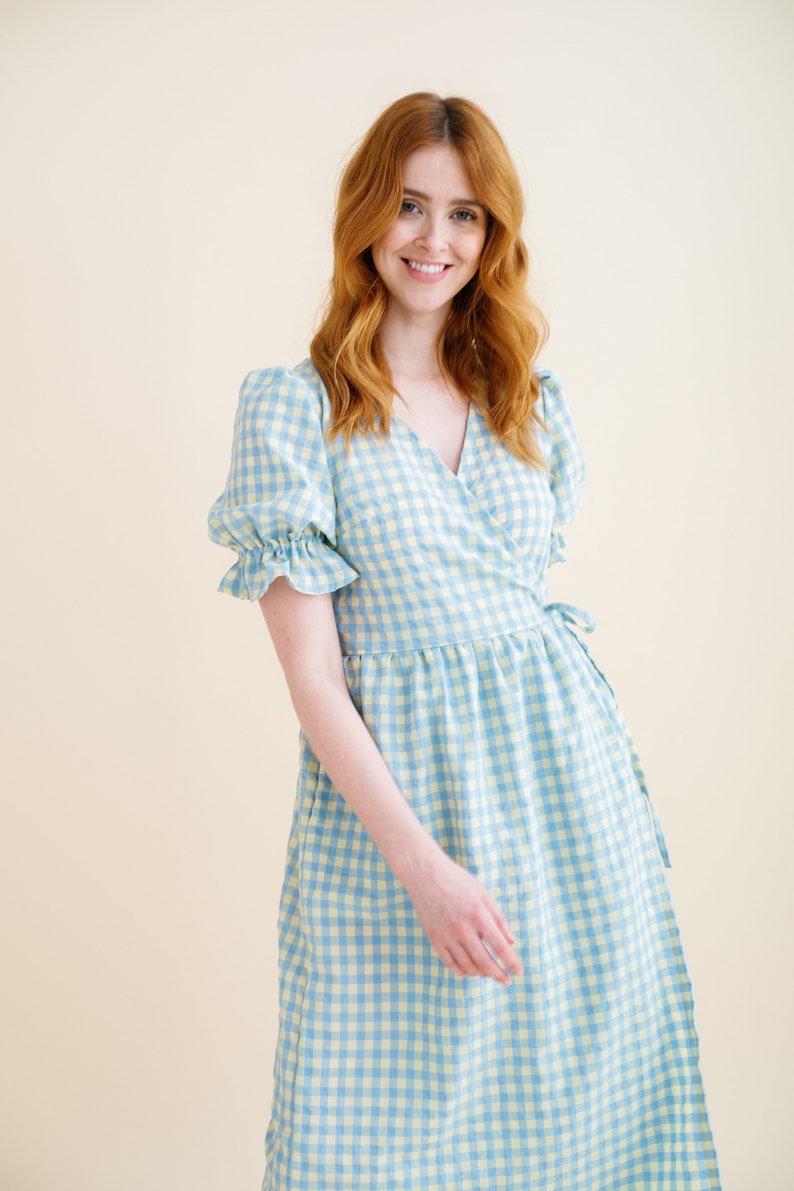 The Alma gingham wrap dress image 5