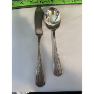 Oneida Vintage Silver Plate Beacon 1931 Miami Master Butter Knife & Sugar Spoon