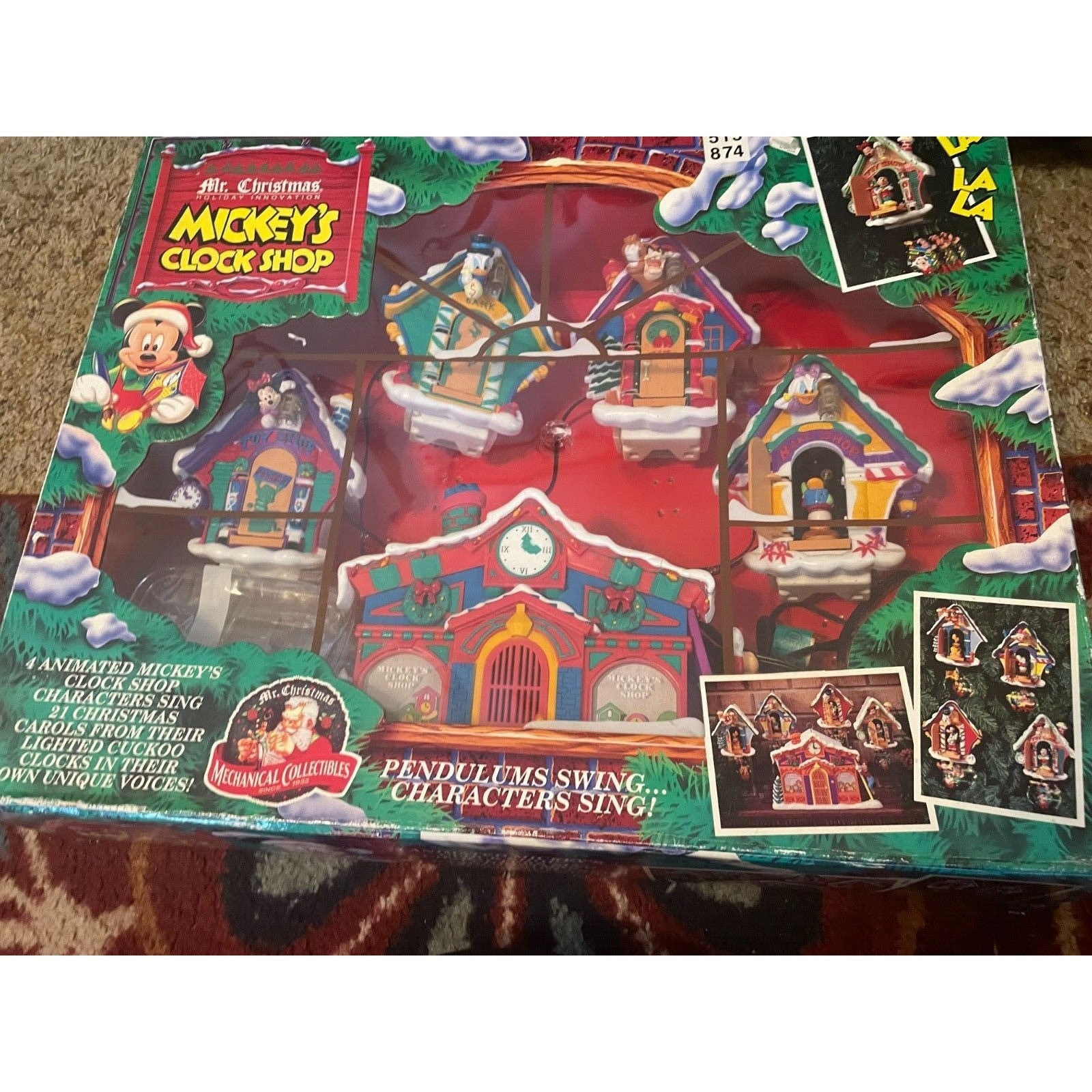Vintage 1993 Mr. Christmas Disney Mickey's Clock Shop Animated