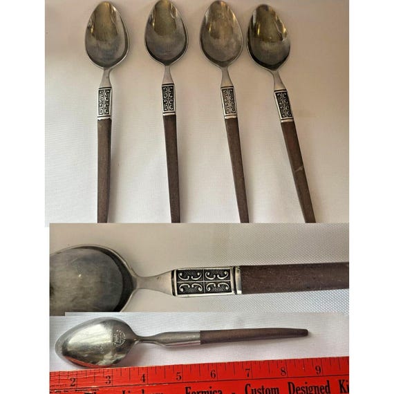 4 Ekco Eterna La Joya Stainless Steel Oval Soup Spoon Vintage