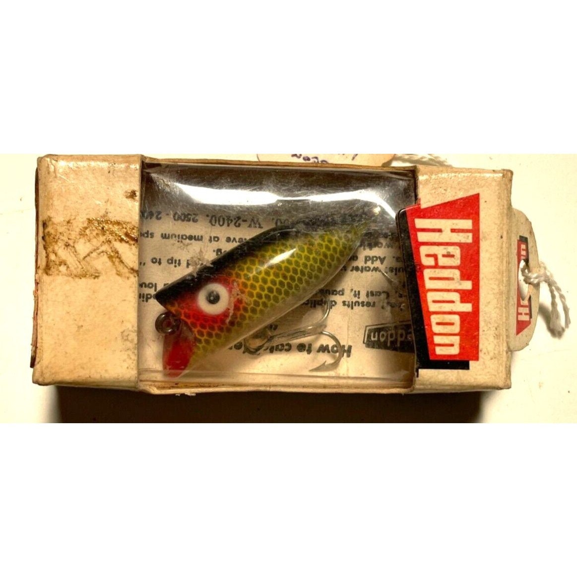 Heddon TINY Lucky 13 Vintage Fishing Lure W/box,papers New G 