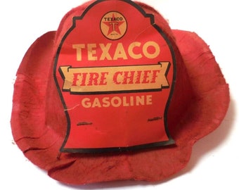 Vintage Texaco Fire Chief Promotional Child Fire Hat - Vintage