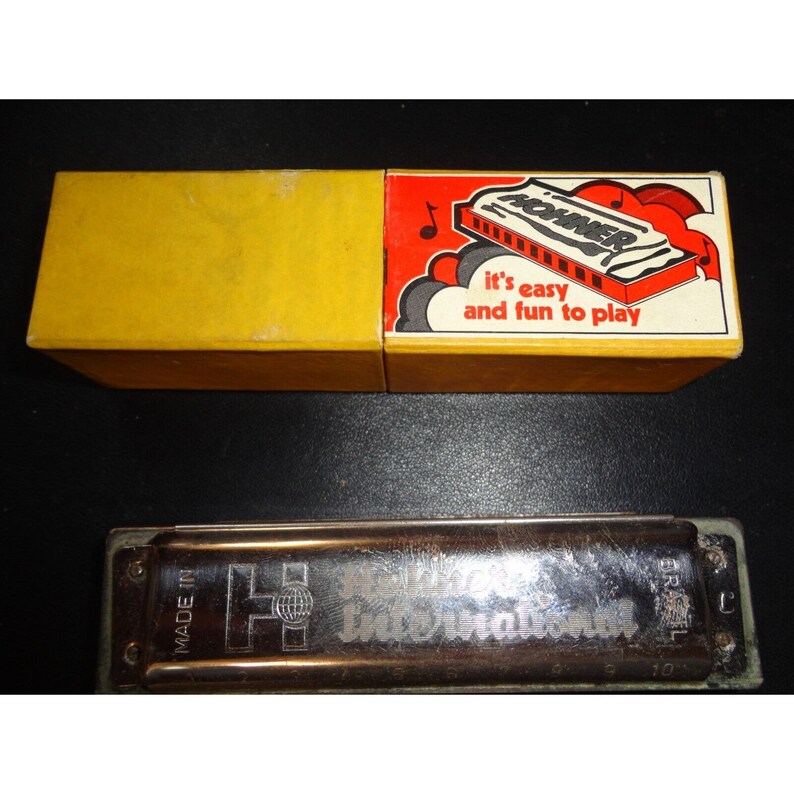 Vintage Hohner International Harmonica With Box Key C Made in Brazil Etsy