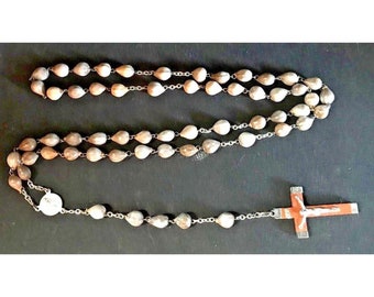 Vintage Rosary Cross Crucifix Medal Virgin Mary,Jesus, Beads