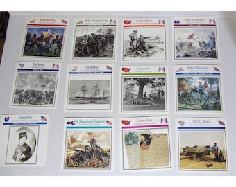 Lot of 12 1993 Atlas, Civil War Cards, Educational Facts