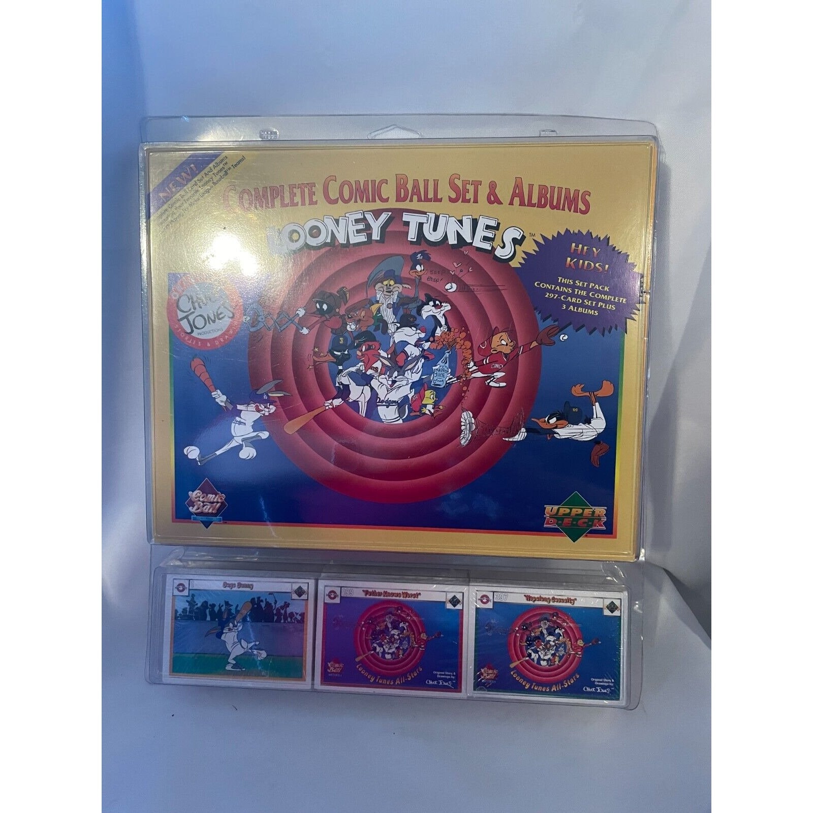 Looney Tunes Comic Ball Upper Deck Card Set With Albums Plus Promo