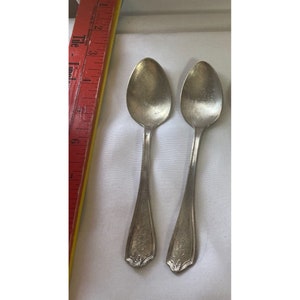 2 Antique Los Angeles Biltmore Hotel Silver Plate  Tea Spoon Teaspoon