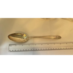 Holmes & Edwards inlaid DANISH PRINCESS  Serving Spoon  Silverplate 8 1/2&quot;