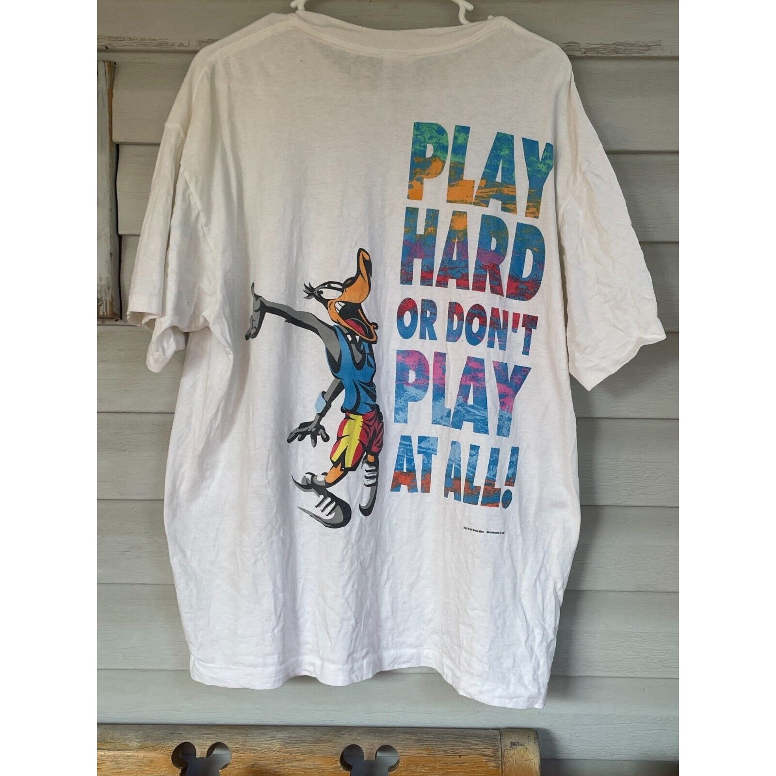 激レア Little Feat Warner Bros. Tシャツ Vintage Single Stitch Warner Brothers Bugs Daffy Play Hard