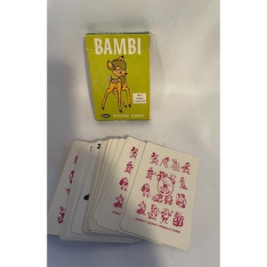 Vtg Russell Walt Disney BAMBI Speelkaarten voor kinderen Kaartspel 1965 Compleet