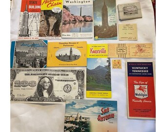 Lot de cartes de voyage, brochures, etc. Ephemera des années 60