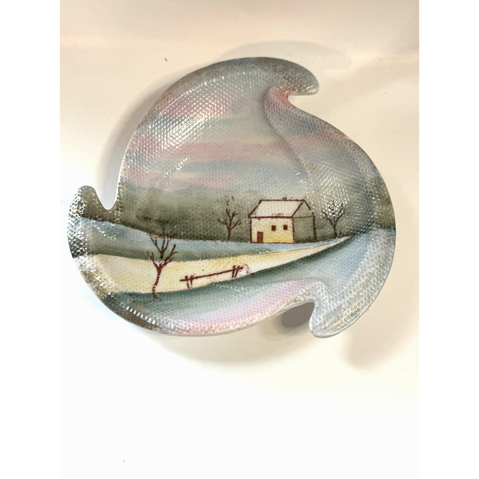 Vintage Hand-painted Dish Decorative Plate Winter Scene - Etsy