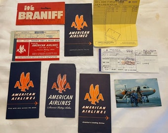 Lot d'éphémères American Airlines des années 50-60