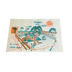 20 Vintage Papier Badematte Smith-Lee Co. Florida 14 1/4 "x 20 1/2"