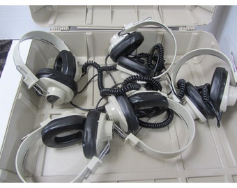 Lot of 5 Califone 2924AV-P Monaural Headphones & Case