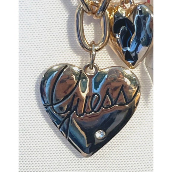 Guess Charm Bracelet Heart, Rhinestones NWT goldt… - image 2