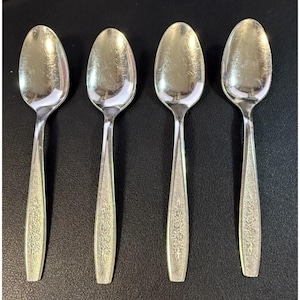 Vintage Simeon L & George H Rogers Oneida Spring Ballad 4 Teaspoons Stainless