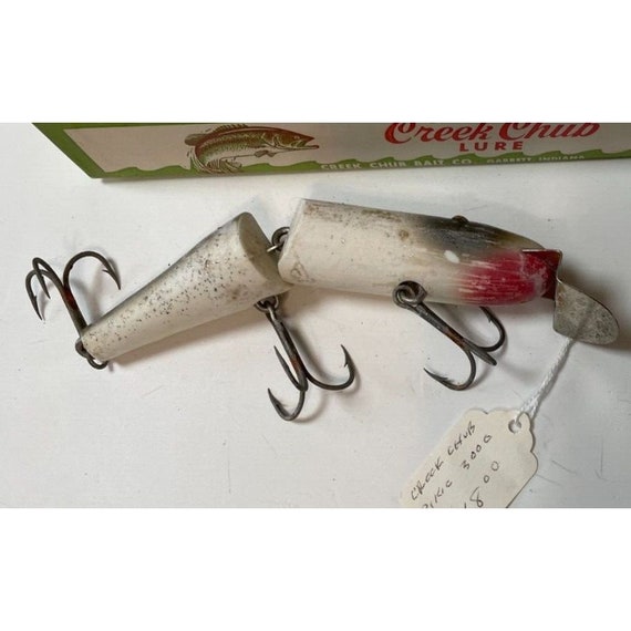 VTG Creek Chub Lure Bait Co Jointed Musky Pike No.3000 Wood W/box
