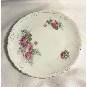 Vintage Tekanna Kakelunderlägg Ps Tyskland Transfer Tryckt Rosa Rosor Blommor