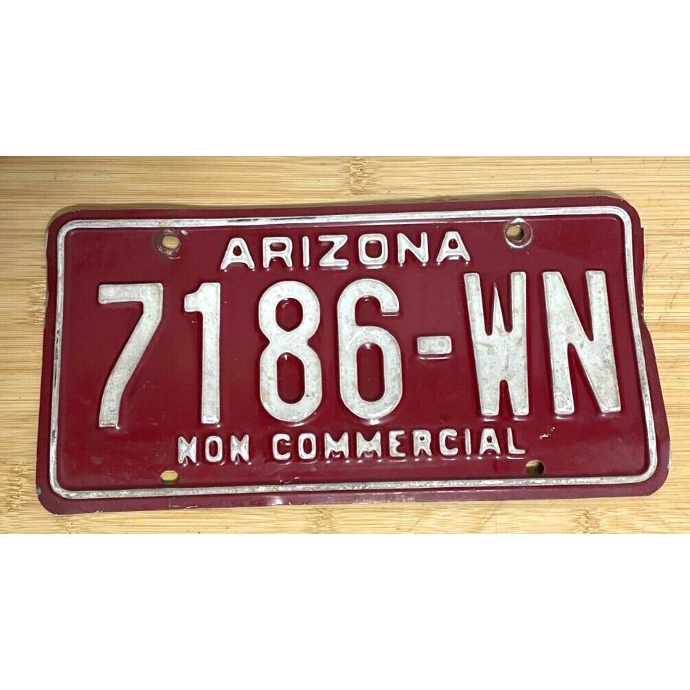Vtg. Arizona License Plate 7186-WN Non Commercial Grand Canyon