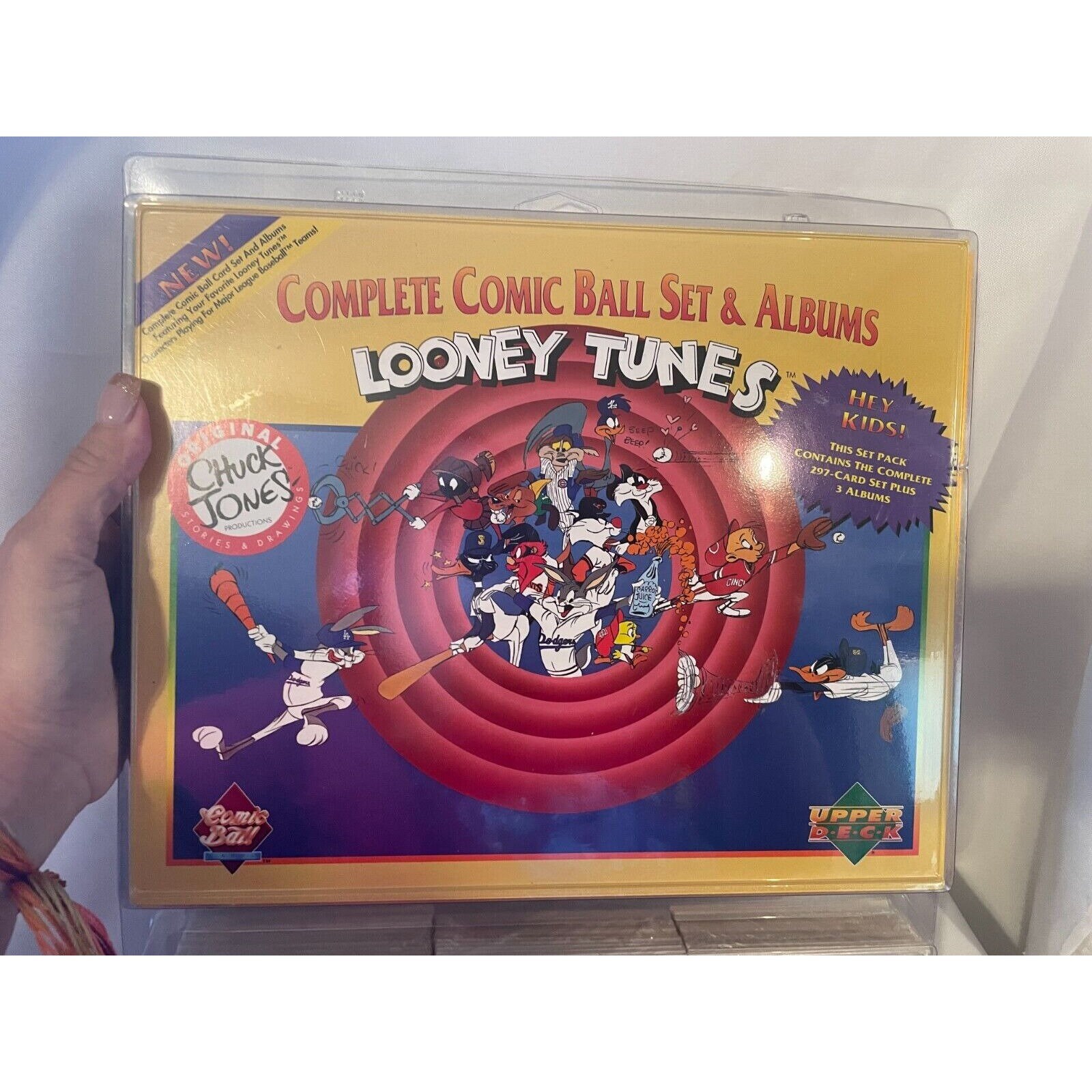Looney Tunes Comic Ball Upper Deck Card Set With Albums Plus Promo