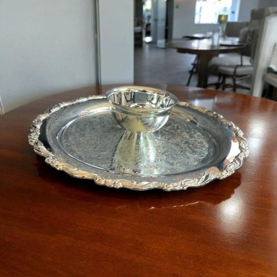 ONEIDA Silverplate Chip and Dip Server Plate 15