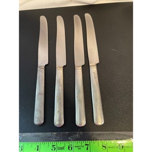 4 Vintage Winthrop Versilbert Abendessen Messer Ascot
