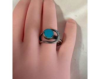 925 Mexico Ring Vintage Sterling SilverTurquoise sz 7