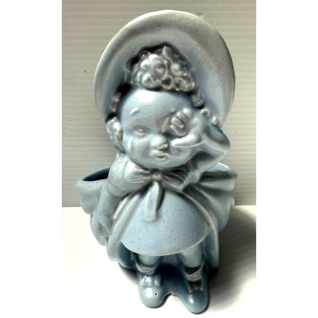 Vintage Haeger Pottery Bo Peep Blue Girl Crying Vase Planter USA - Etsy