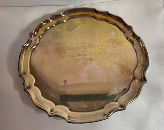 Vintage JNL EPNS Silverplate Footed Serving Tray Platter 1981