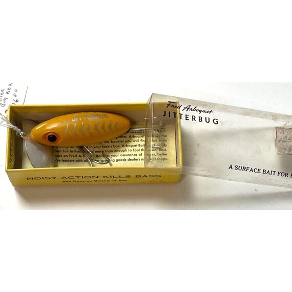 Vintage Fred Arbogast & Co. Jitterbug Fishing Lure 653Y in Box A