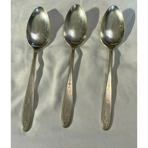 3 Pc Deco Community GROSVERNOR Silverplate Flatware Serving Spoons