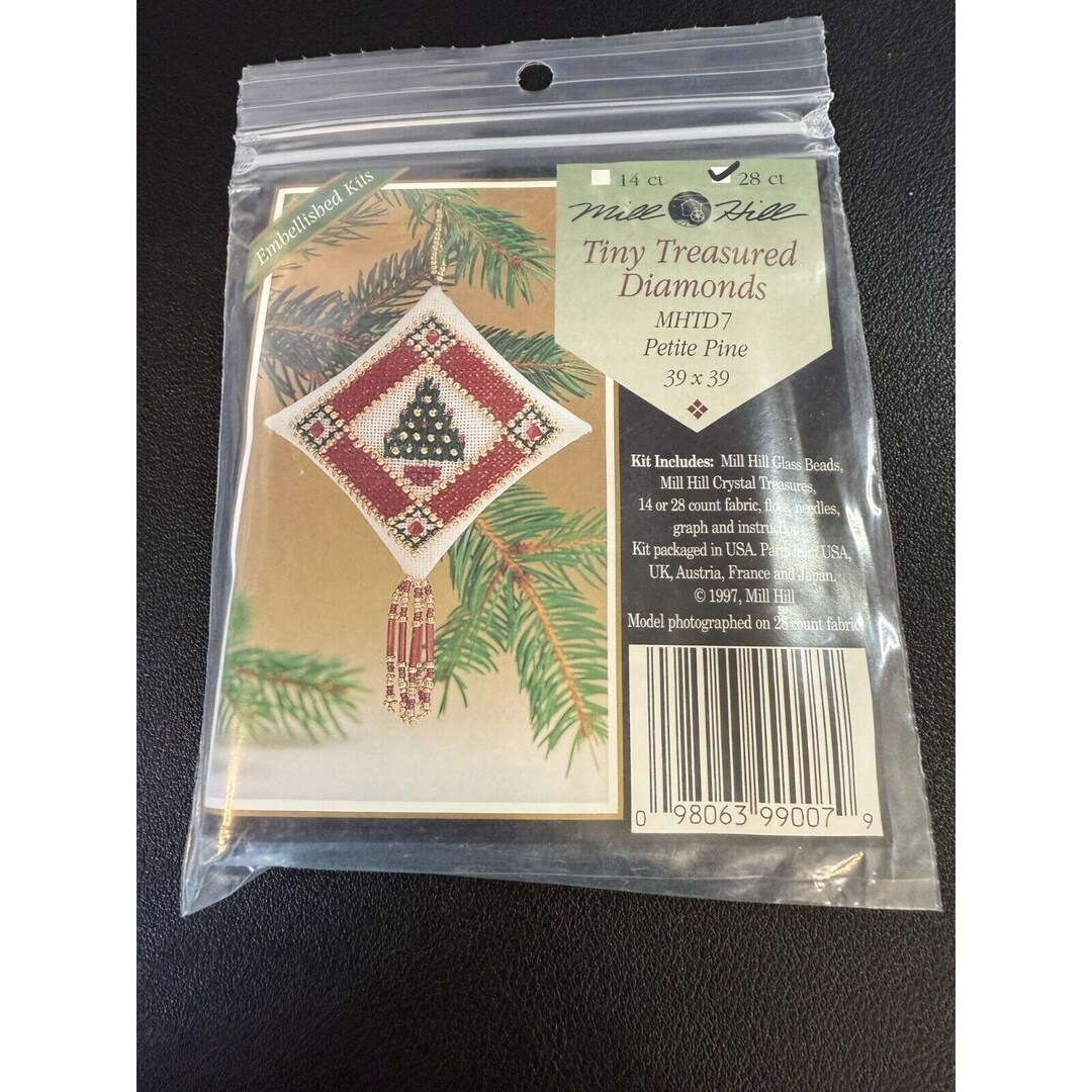 Treasured Diamond Design Mill Hill Tiny Treasured Diamonds Counted Glass Bead Kit Petite Pine ...