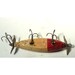 Leurre de pêche vintage bois rouge et blanc 4 pouces avec