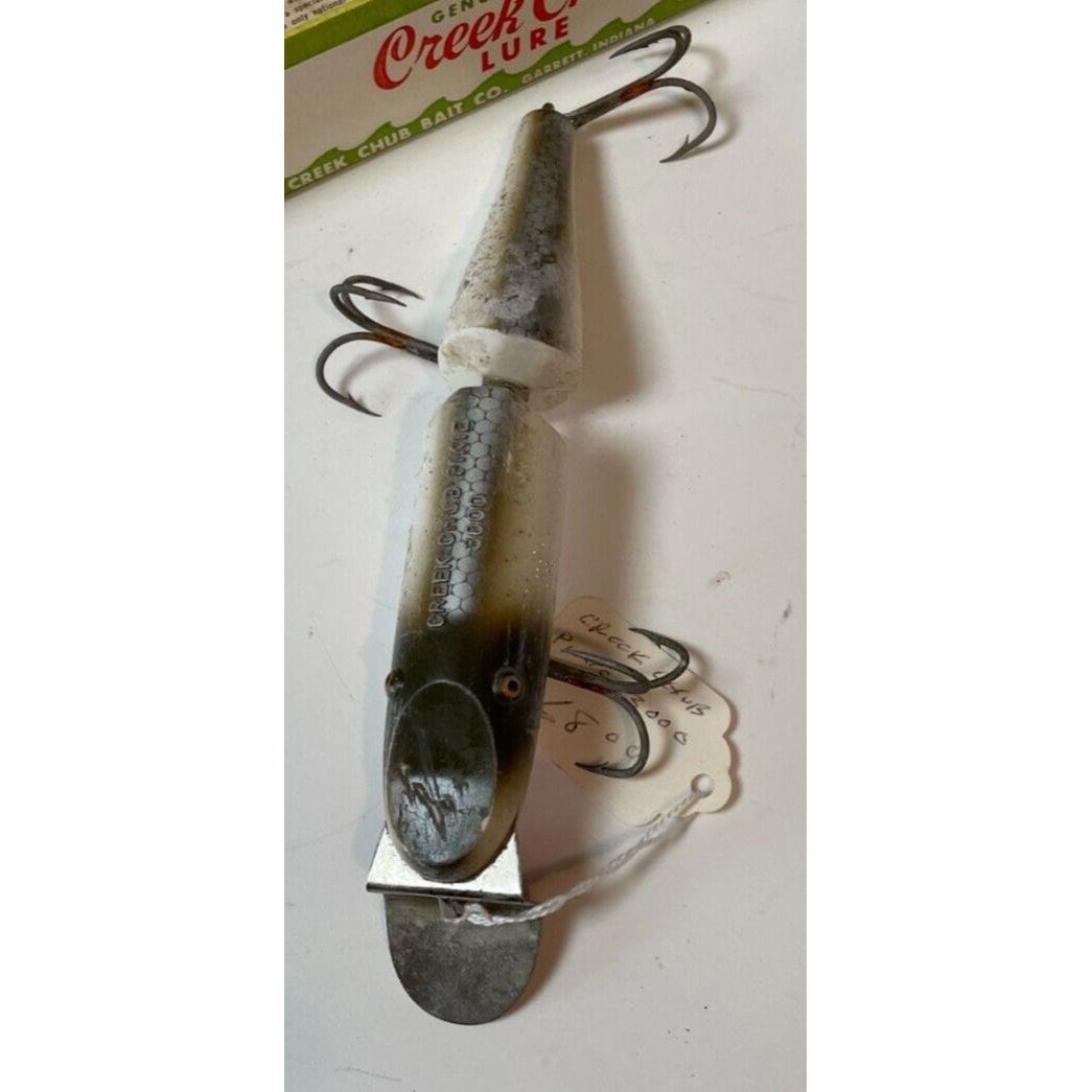 Leurre Vintage Creek Chub Bait Co, Brochet Musqué Articulé N°3000, Bois, 6 Pouces, Avec Boîte