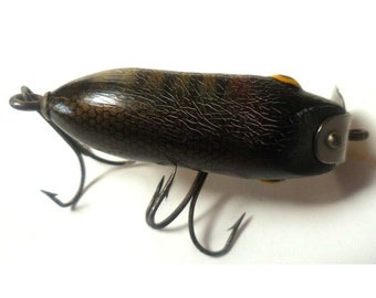 Vieux Leurre De Pêche En Bois, 4 Cm, Vintage, Fabrication Artisanale Sans Marque