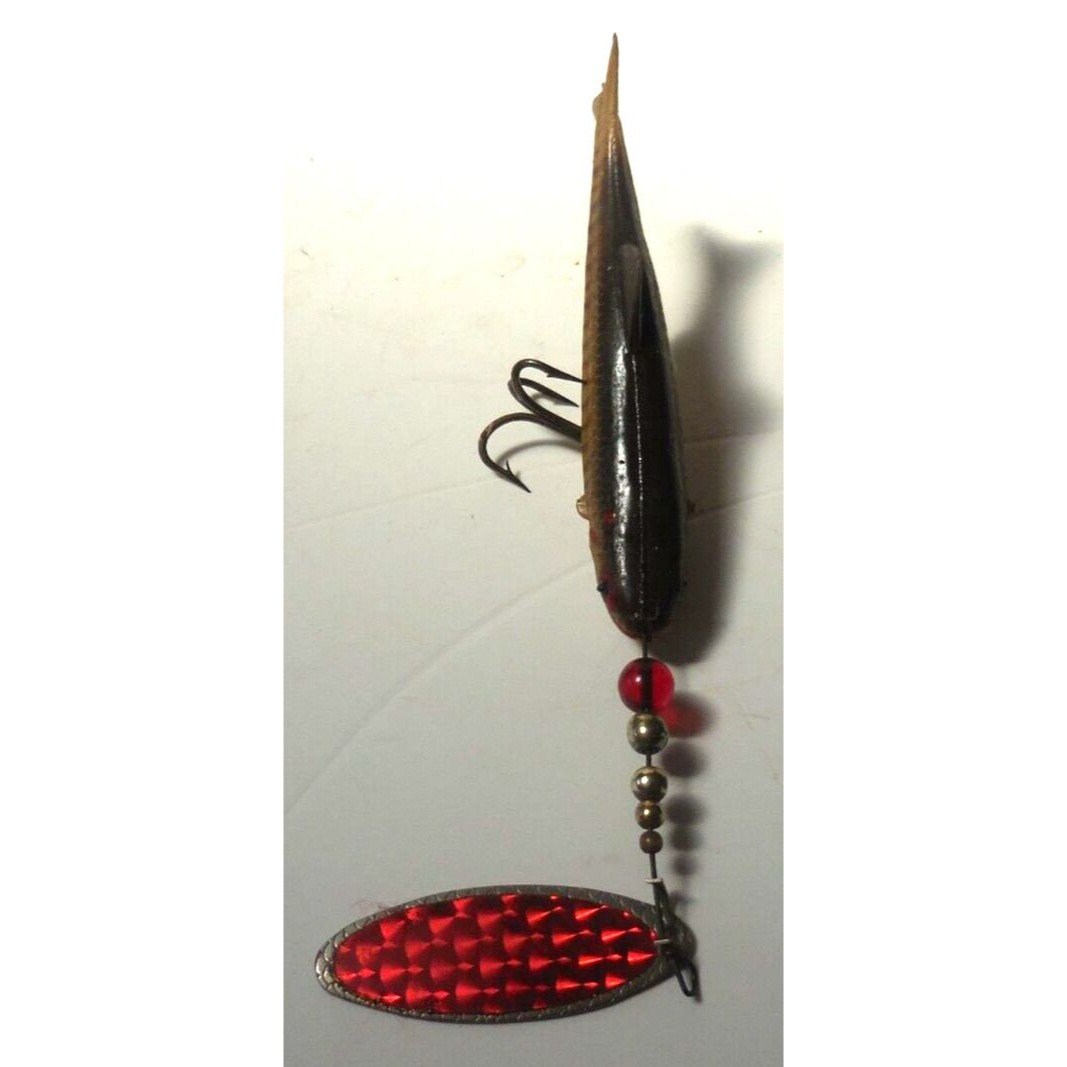 Leurre De Pêche Vintage Minnow Avec Palmes - Années 1940-50