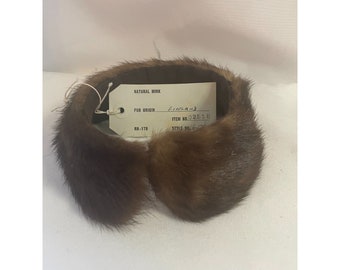 Genuine Mink Fur Collar Wrap 14" X 2" Clasp
