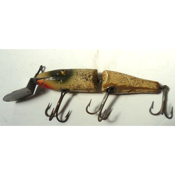 cob company indiana wood fishing lure Vintage C.C.B. Co. DEEP DIVER WOOD Fishing Lure 5