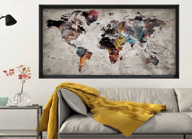 Large World Map Poster,World Map Poster,World Map Wall Art,World Map Decal,World Map Print,World Map Art,World Map Poster Print,World Map