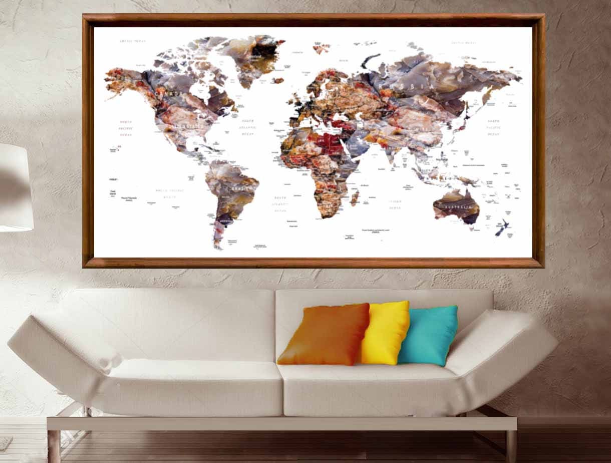 Large Detailed World Map Poster - United States Map