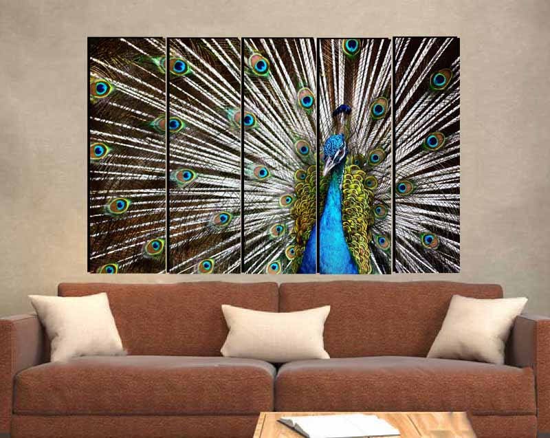 Peacock Wall Art,Large Peacock Canvas,Peacock Canvas Print,Peacock Wall